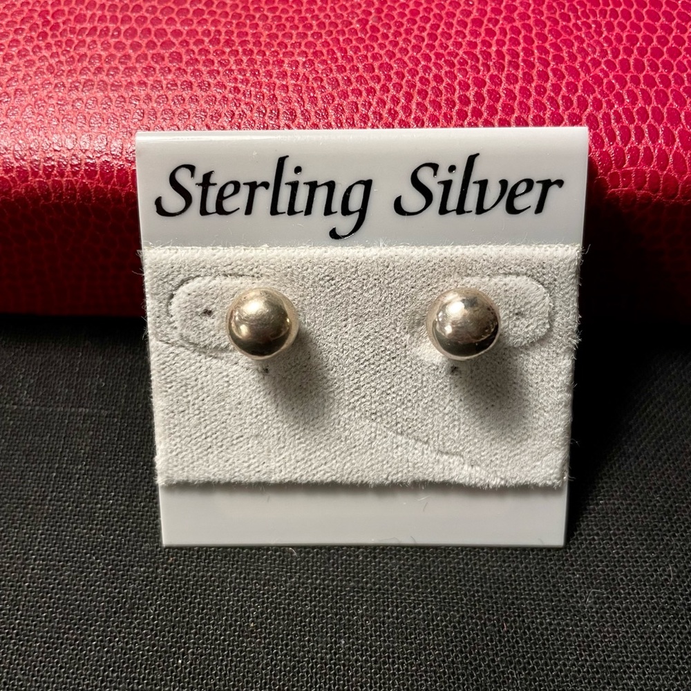 Sterling Silver Ball Earrings  5mm Price is Firm